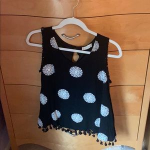 Black patterned tank top